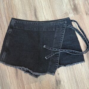 We The Free Women's Black Denim Wrap Shorts